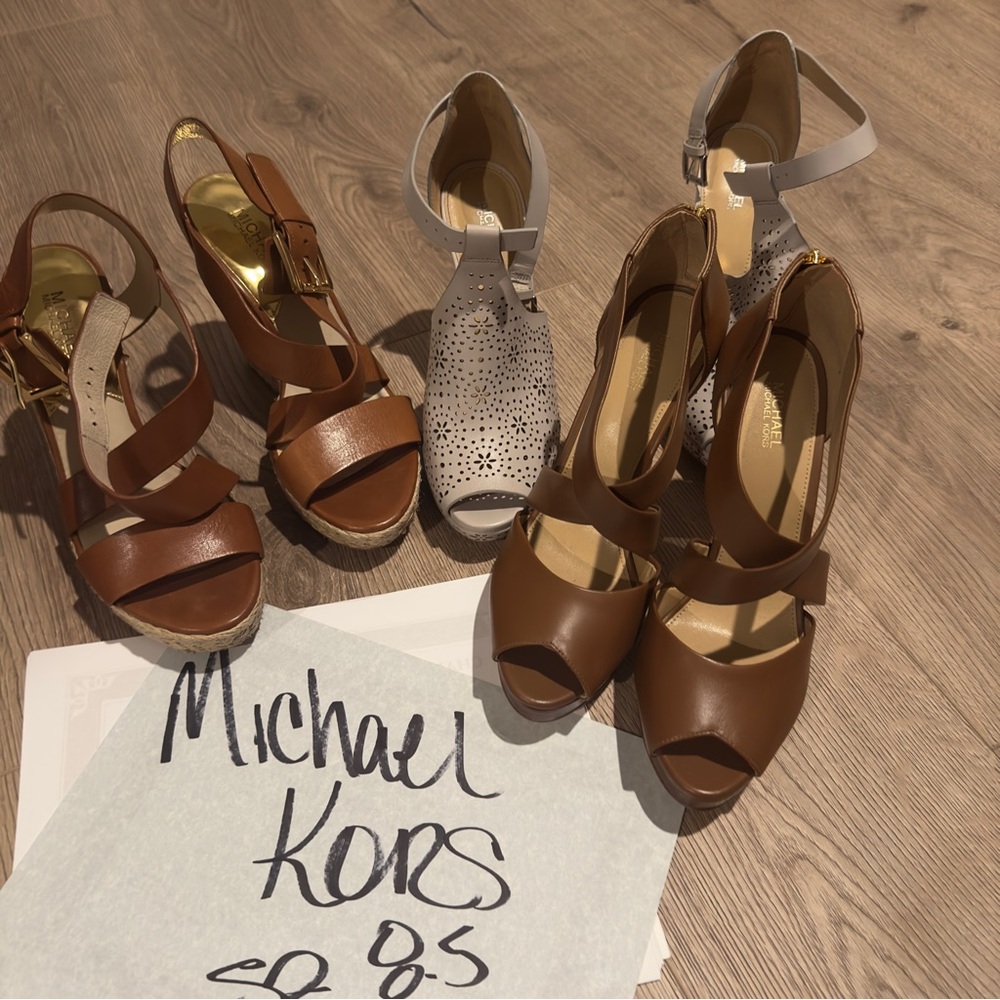 Michael Kors - size 8.5 - two pairs are Brown and third is light gray - like new